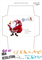 Printable envelope to Santa template Santa Claus and bell address 40